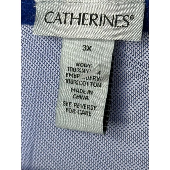 Catherines Blue Embroidered Mesh Sheer Kimono Cardigan 3X NWT - Picture 3 of 8